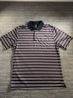 Greg Norman for Tasso Elba Play Dry Striped Polo Shirt Size XL